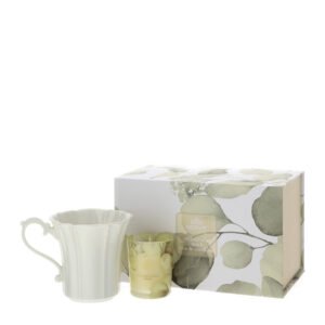 Candela con tazza botanic giallo