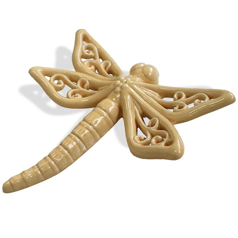 Libellula in porcellana giallo 18cm Libellula in porcellana giallo - immagine 1