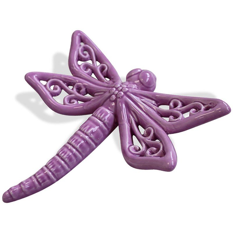 Libellula in porcellana lilla 18cm Libellula in porcellana lilla - immagine 1