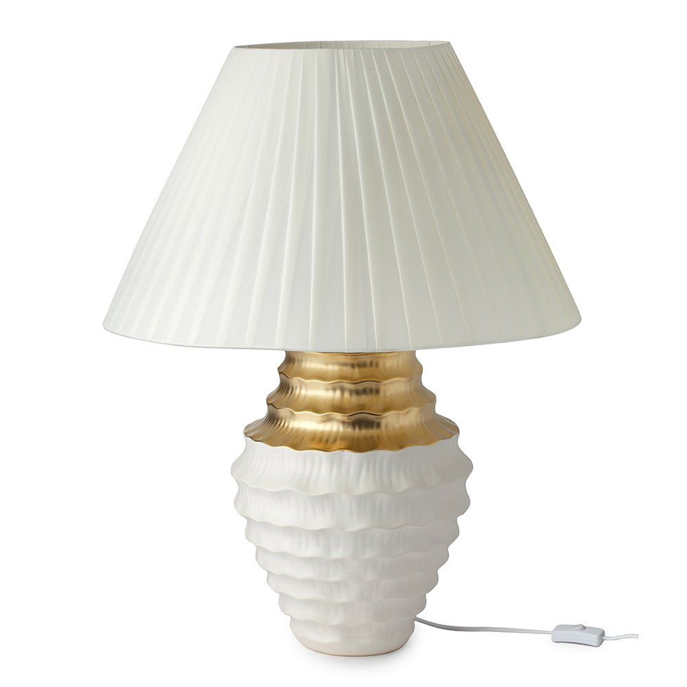 27993 Lampada in gres porcellanato bianco e oro - immagine 1