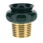VASO GRES VERDE BASE ORO DIA.25X25CM