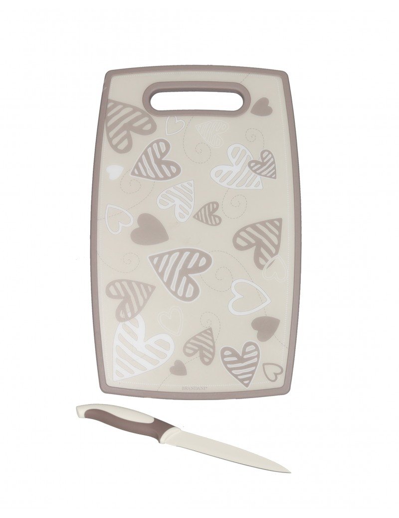 52295-TAGLIERE-BATTIBATTICUORE-PP-CON-COLTELLO-UTILITY-INOX TAGLIERE BATTIBATTICUORE PP C/ COLTELLO UTILITY INOX - immagine 1