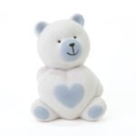 Orsetto Cuore in Porcellana celeste 8cm