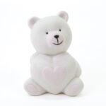 Orsetto Cuore in Porcellana rosa 8cm