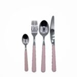 Set 24 posate color rosa pastello