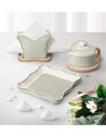 PORTATOVAGLIOLI FARFALLA DIAMANTINO PORCELLANA C/SUP BAMB N - immagine 2