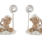 Segnaposto orsetto rosa in porcellana due modelli