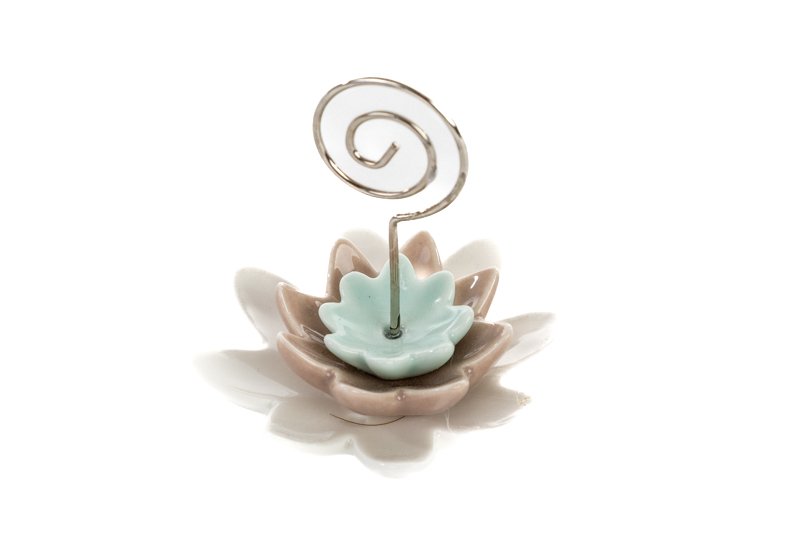 52314- s:posto fiore porcellana 6xh.7 cm - simeone tendenze Segnaposto fiore in porcellana - immagine 1