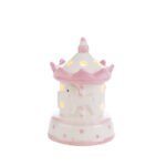 Giostrina rosa in porcellana a led