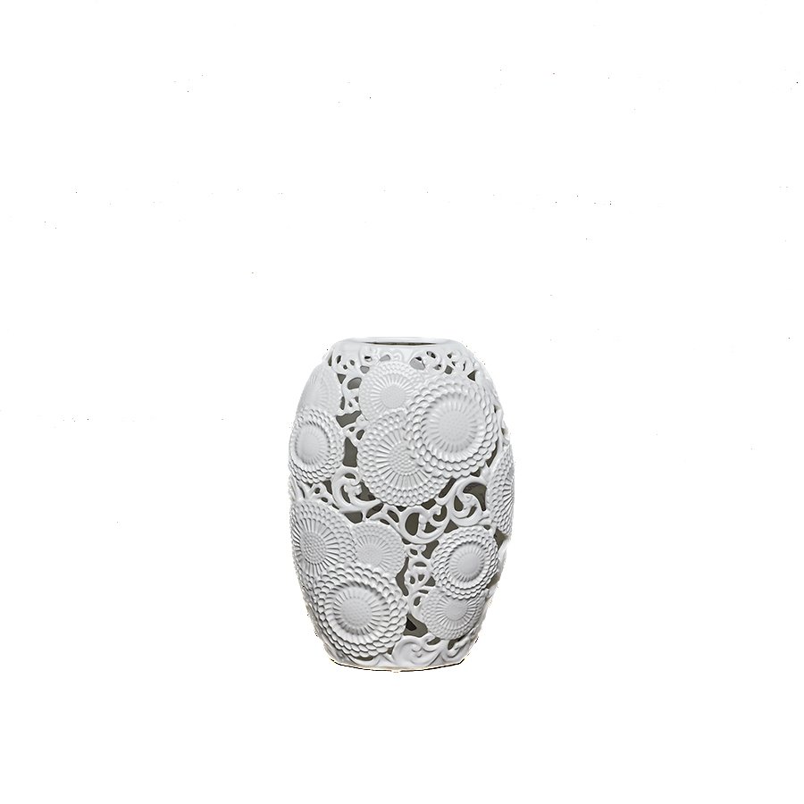 D17131 VASO BIANCO CM.22X33 kyoto - simeone tendenze Vaso bianco Kyoto - immagine 1