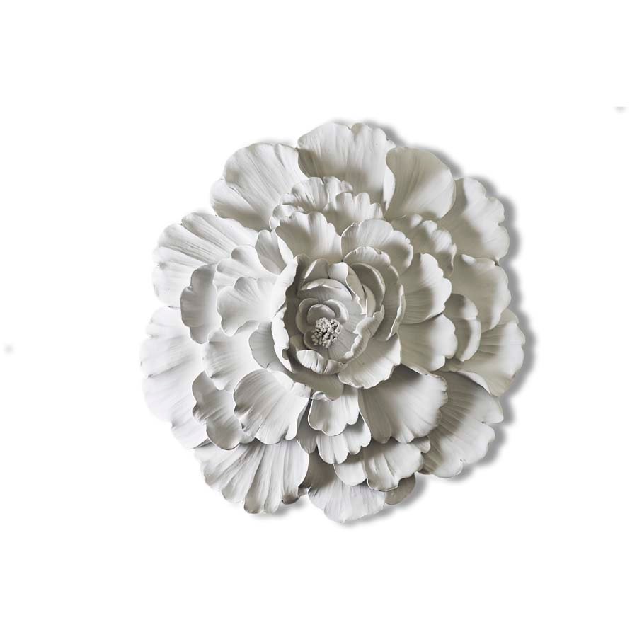 D17846 DECORAZIONE MURO PEONIA Ø44 BIANCO - simeone tendenze Decorazione muro peonia bianco Ostuni - immagine 1