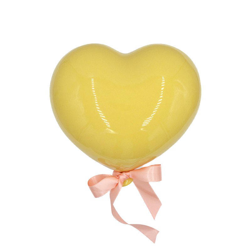 Palloncino in ceramica a cuore giallo 9cm- simeone tendenze Palloncino a forma di cuore giallo - immagine 1