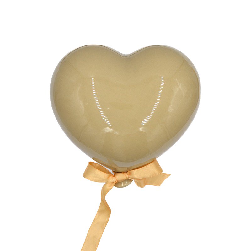 palloncino-cuore-in-ceramica-beige Palloncino a forma di cuore beige - immagine 1