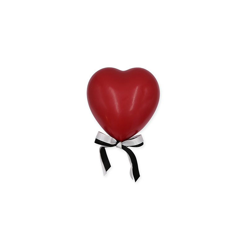 palloncino in ceramica a cuore rosso opaco 12 cm-simeone tendenze Palloncino a forma di cuore opaco rosso - immagine 1