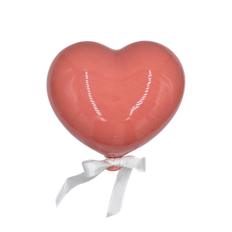 palloncino inc eramica a cuore rosa 9cm-simeone tendenze Palloncino a forma di cuore rosa - immagine 1