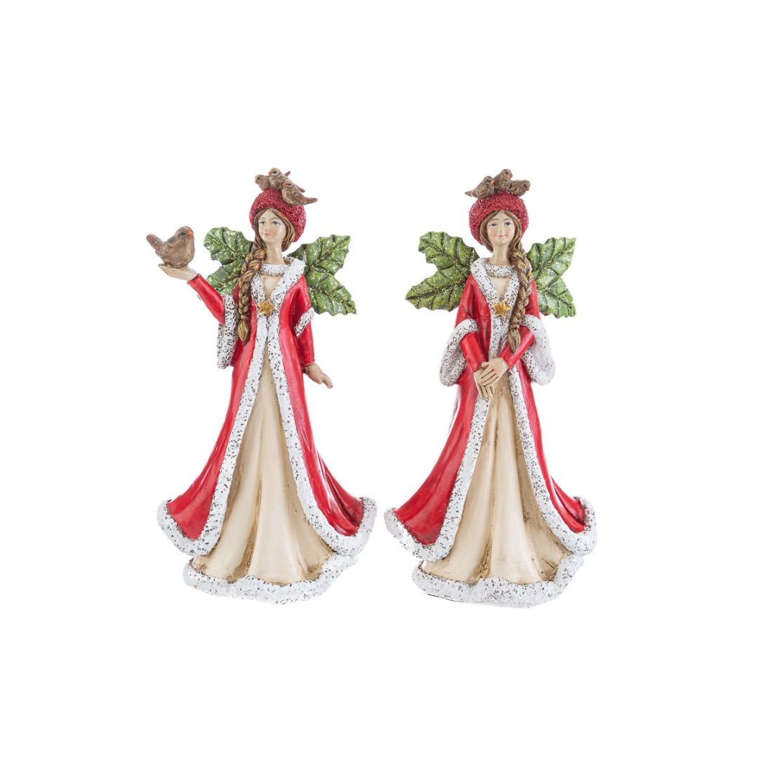 Angioletti natalizi in resina coppia Angioletti natalizi in resina coppia