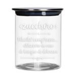 Barattolo zucchero in vetro con tappo in metallo