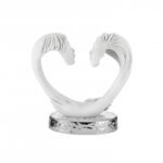 Coppia Face a cuore Bianca con base in argento