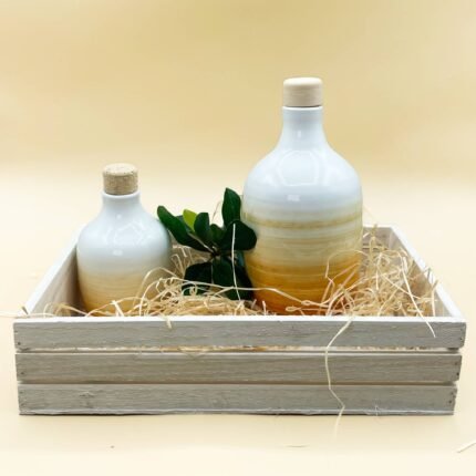 Oliere in ceramica artigianale gialla