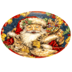 Piatto torta natalizio Babbo Natale 35cm