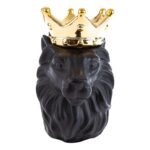 vaso leone nero e oro in porcellana