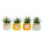 Vasetto con piantina artificiale 17.5cm