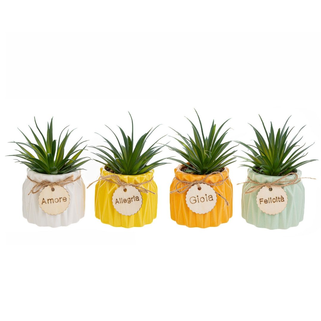 56019 vasetto con piantina artificiale 17.5cm Le Stelle-Simeone Tendenze Vasetto con piantina artificiale 17.5cm