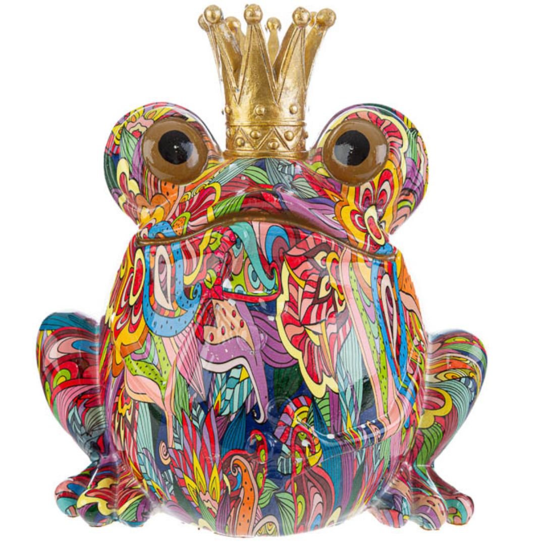 56055 salvadanaio frog resina multicolor 18x13.5x18cm Le Stelle salvadanaio frog resina multicor