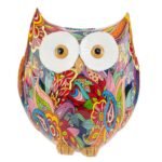 salvadanaio gufo resina multicolor