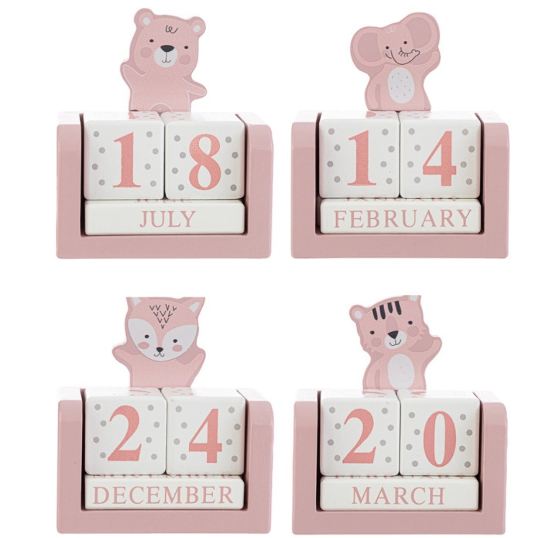 56067 datario legno rosa 4 ass.8x4,5xh.9cm Le Stelle Datario in legno rosa 4 modelli assortiti