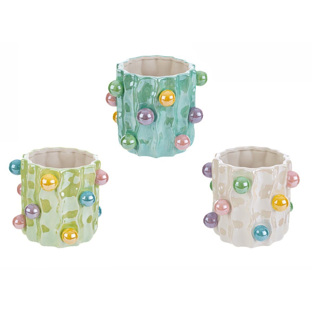 56229 vasetto ceramica balls 12cm in tre modelli assortiti Le Stelle-Simeone Tendenze Vasetto ceramica Balls 12cm in tre modelli