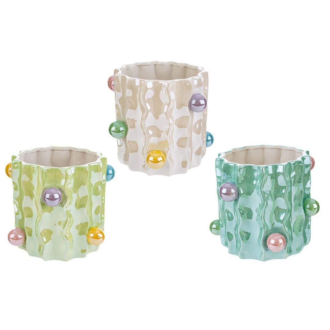 56230 Vasetto in ceramica Balls 16cm in tre modelli assortiti Le Stelle-Simeone Tendenze Vasetto ceramica Balls 16cm in tre modelli