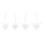 Calamita a cuore in porcellana bianca in quattro modelli assortiti