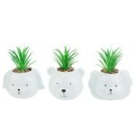 Animaletti portapiantina in porcellana rosa in tre modelli