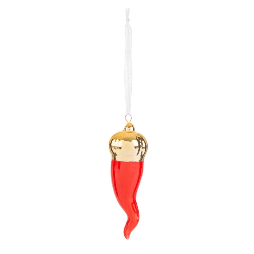 56432 calamita corno rosso in porcellana 3x9cm Le Stelle bomboniere-Simeone Tendenze Calamita corno rosso in porcellana