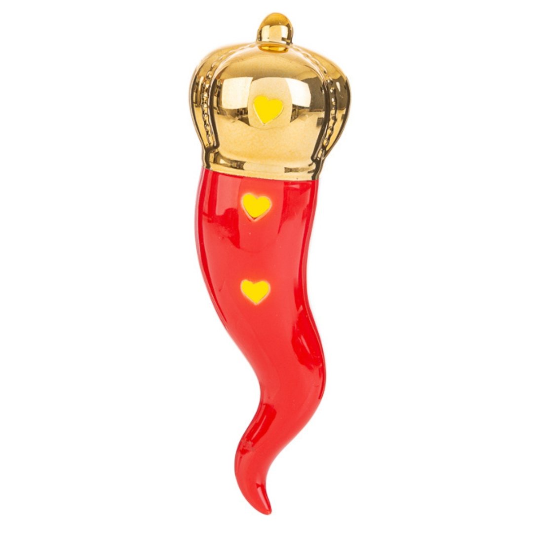 56433 Appendino corno rosso a led 21cm Le Stelle bomboniere-Simeone Tendenze Appendino corno rosso a led 21cm