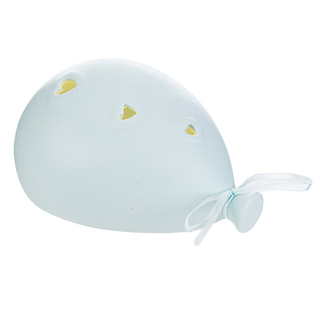 56441 palloncino porcellana led celeste 10x13x6,5cm Le Stelle Palloncino in porcellana a led celeste