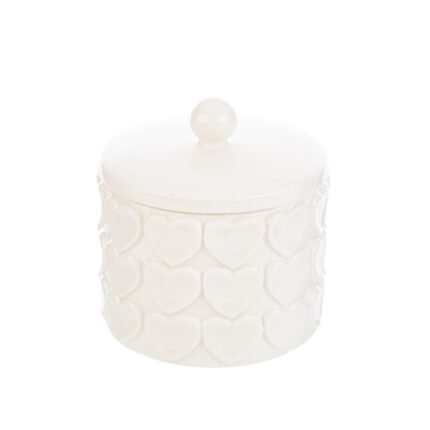 Scatola in porcellana cuori con candela profumata