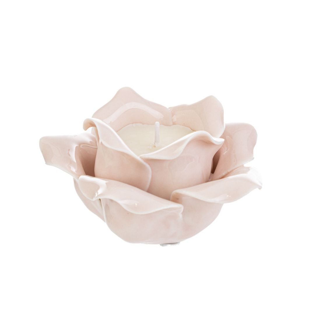 56560 Fiore rosa con candela profumata 6.5cm Le Stelle bomboniere- Simeone Tendenze Fiore rosa con candela profumata 6.5cm