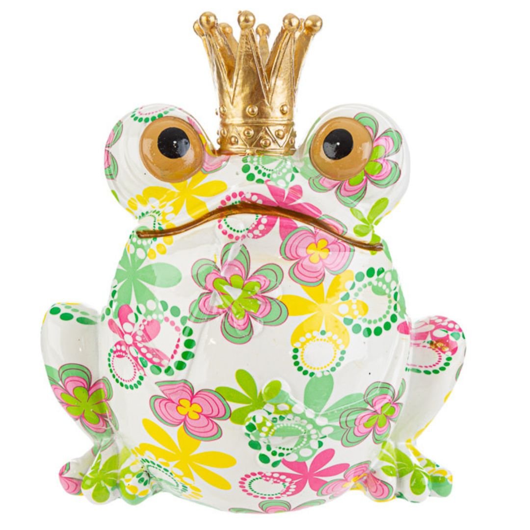 56561 salvadanaio frog resina flowercolor 18x13.5x18cm Le Stelle Salvadanaio frog resina flowercolor