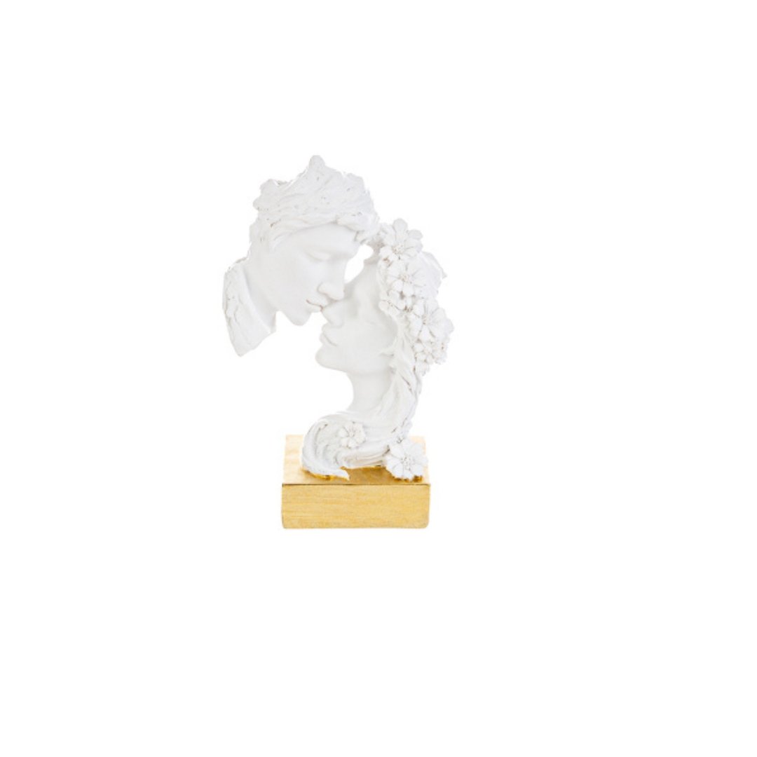 Coppia volti in resina bianco 12.5cm di Le Stelle bomboniere-Simeone Tendenze Coppia volti in resina bianco 12.5cm