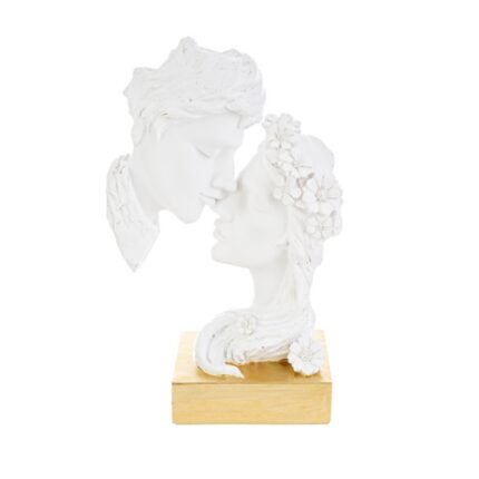 Coppia volti in resina bianco 20.5cm