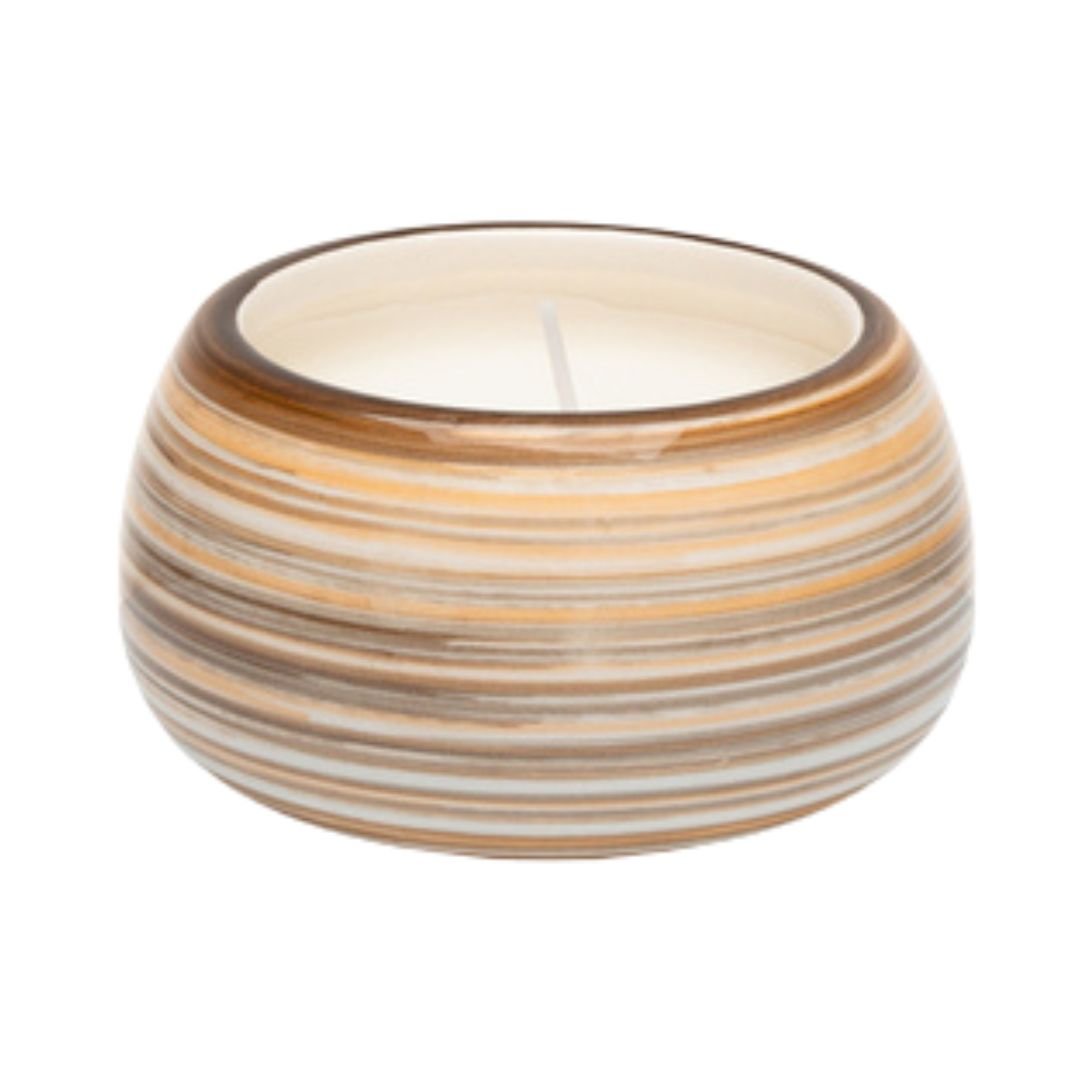 D8595 candela dipinta a mano ambra Candela profumata dipinta a mano ambra - immagine 1