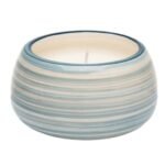 Candela profumata dipinta a mano ottanio