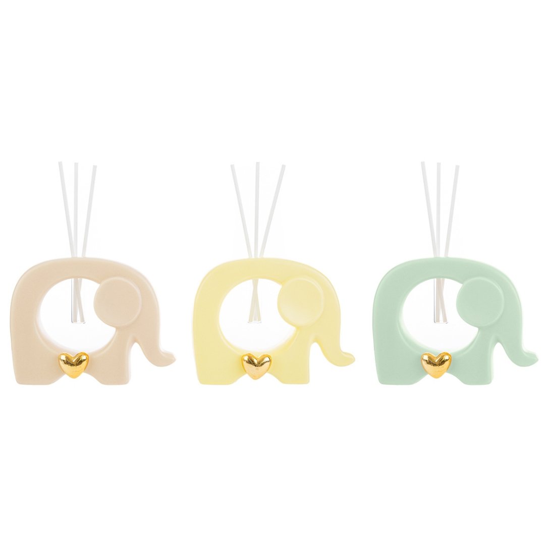 Profumatore elefante porcellana a colori di Le Stelle bomboniere Profumatore elefante porcellana a colori