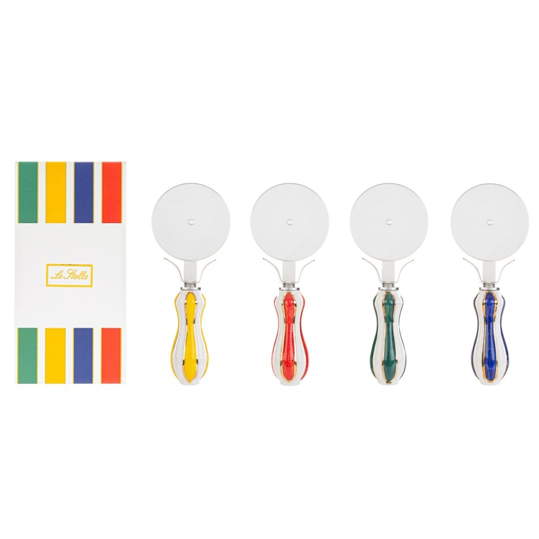 Tagliapizza Circus in quattro colori assortiti 15cm di Le Stelle bomboniere-Simeone Tendenze. Tagliapizza Circus in quattro colori