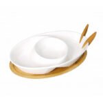 Antipastiera abbraccio in porcellana e bamboo