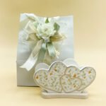 Bomboniera di matrimonio portatovaglioli in porcellana con confezione personalizzata