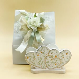 Bomboniera di matrimonio portatovaglioli in porcellana con confezione personalizzata