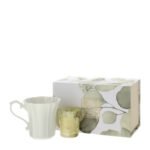 Candela con tazza botanic giallo